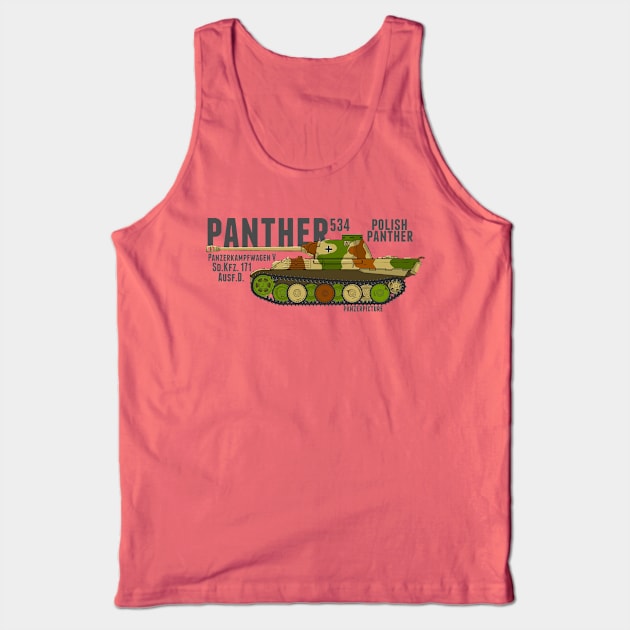 Panther Ausf D 534 Polish Panther Breda. Tank Top by Panzerpicture